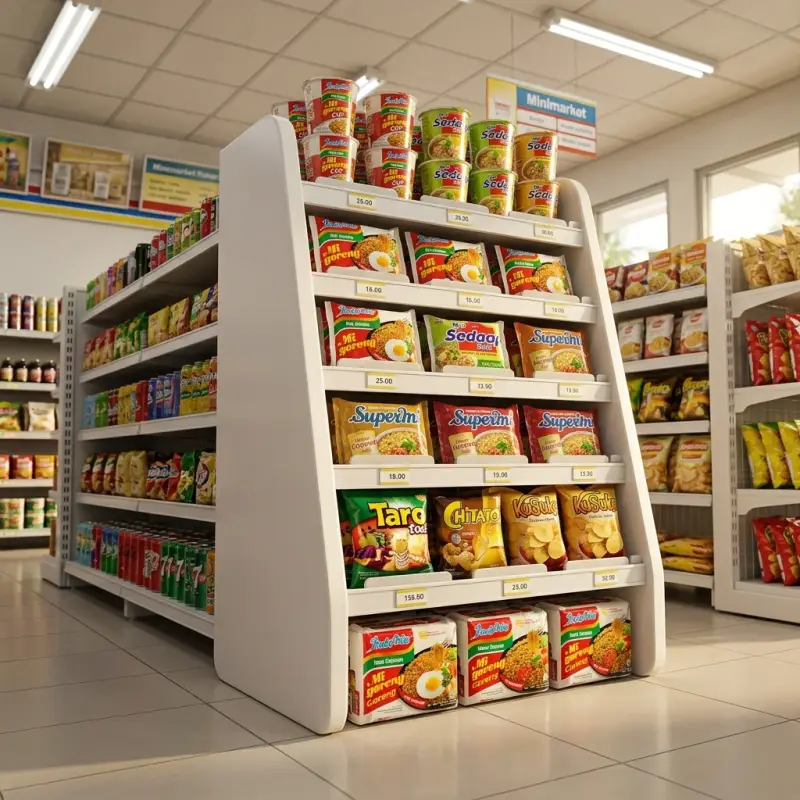Rak Display Miring 5 Tingkat untuk Minimarket dan Retail [2]