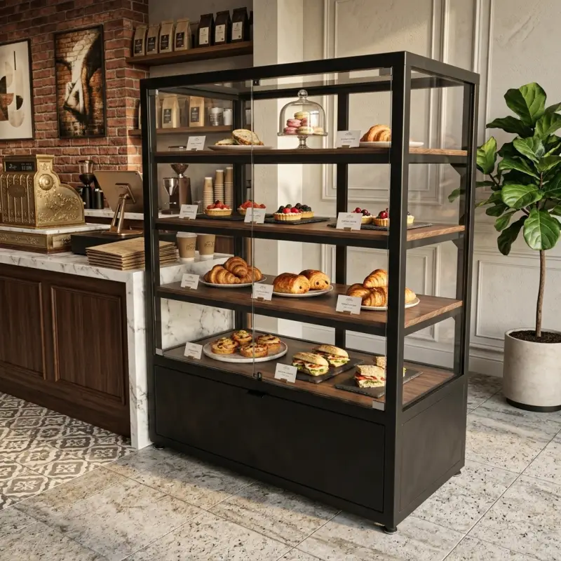 Rak Display Pastry Besi Kaca 4 Susun [4]