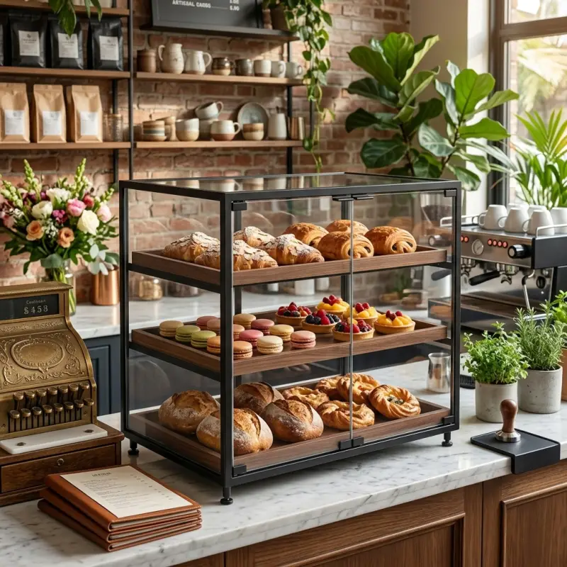 Rak Display Pastry Kaca Besi 3 Susun [2]