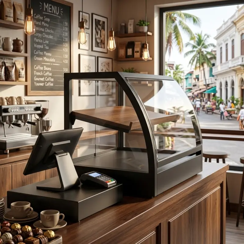 Rak Display Pastry Kaca Lengkung 2 Tingkat [5]