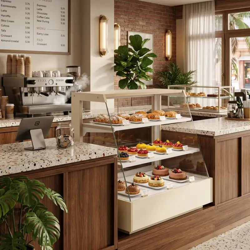 Rak Display Pastry Kaca Miring 3 Susun [4]