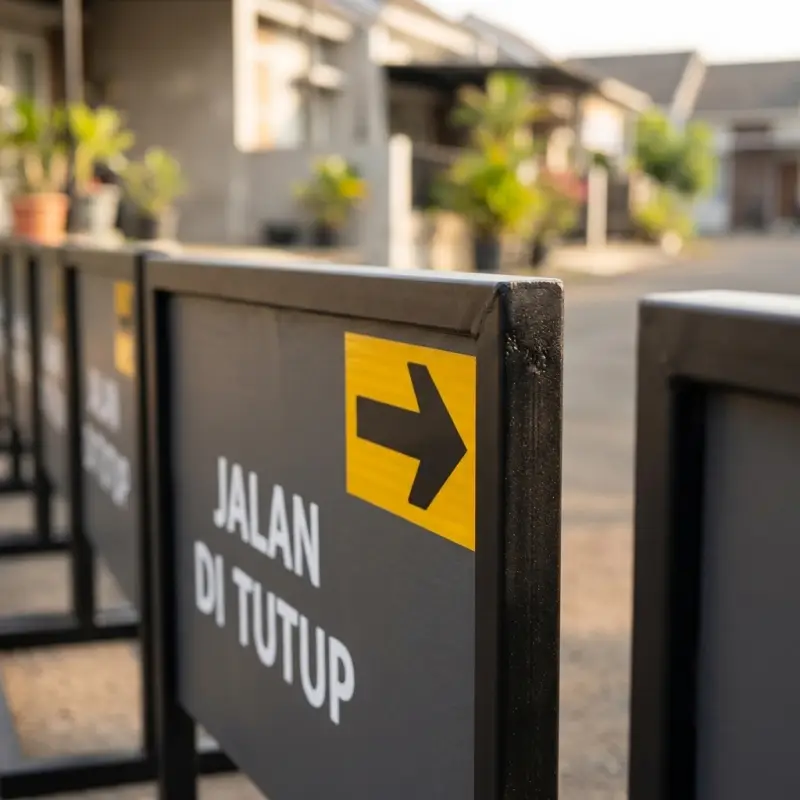 Road Barrier Besi dengan Panel Informasi [3]