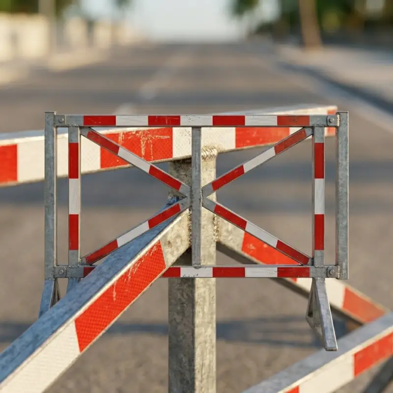 Road Barrier Besi Galvanis Reflektor Merah Putih [3]