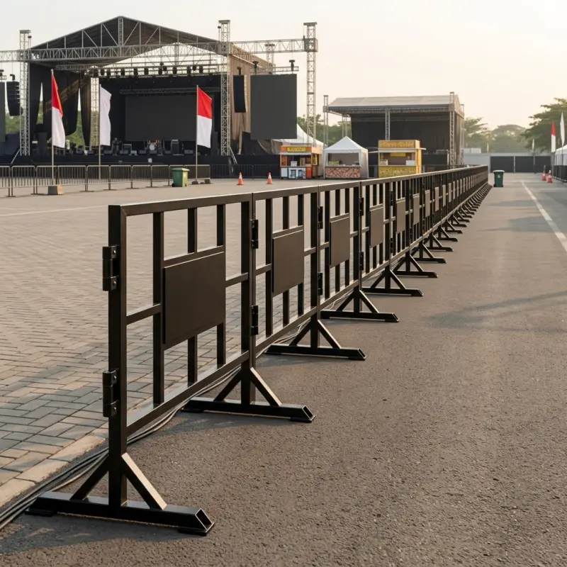 Road Barrier Besi Grid Panel dengan Kaki A-Frame [3]