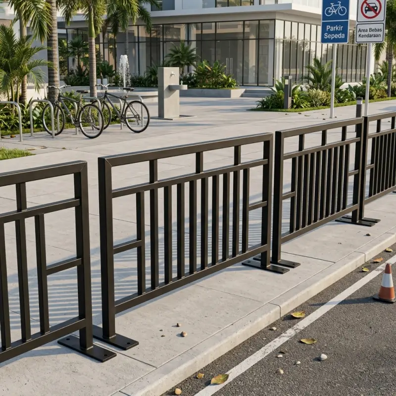 Road Barrier Besi Hollow Motif Geometris Finishing Cat Powder Coat [4]