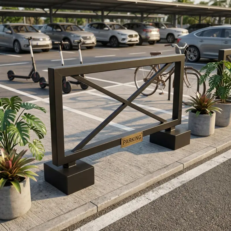 Road Barrier Besi X-Frame dengan Kaki Kubus [4]