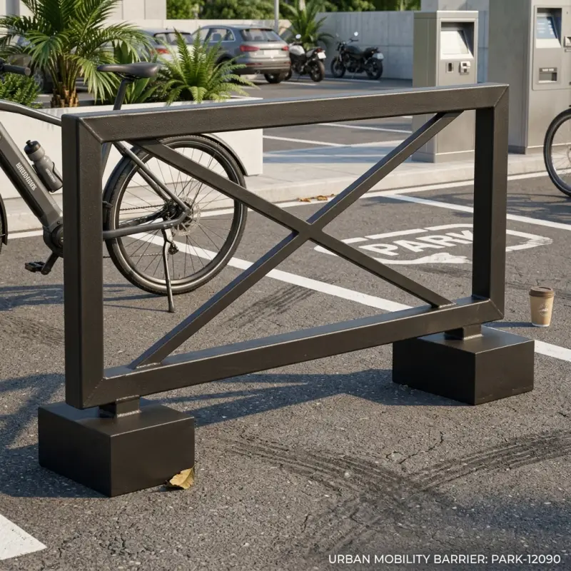 Road Barrier Besi X-Frame dengan Kaki Kubus [5]