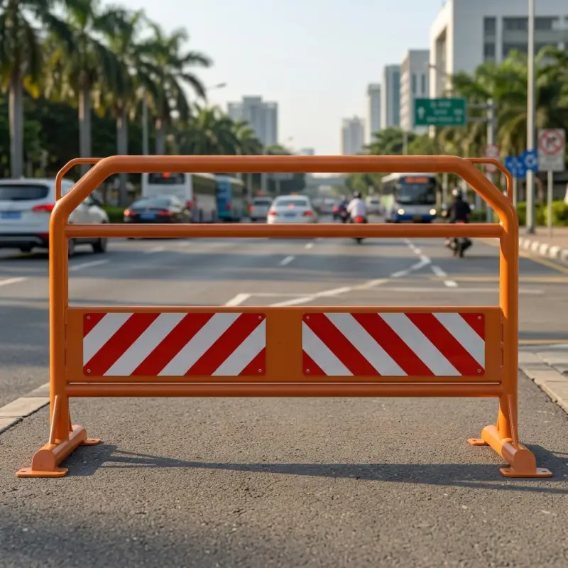 Road Barrier Pipa Besi dengan Plat Reflektif [2]
