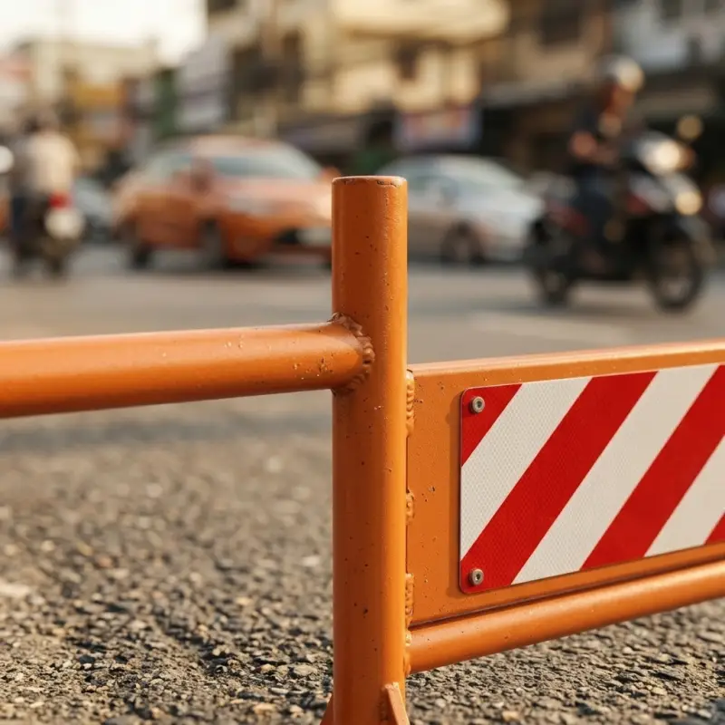 Road Barrier Pipa Besi dengan Plat Reflektif [3]