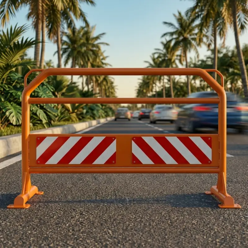 Road Barrier Pipa Besi dengan Plat Reflektif [4]