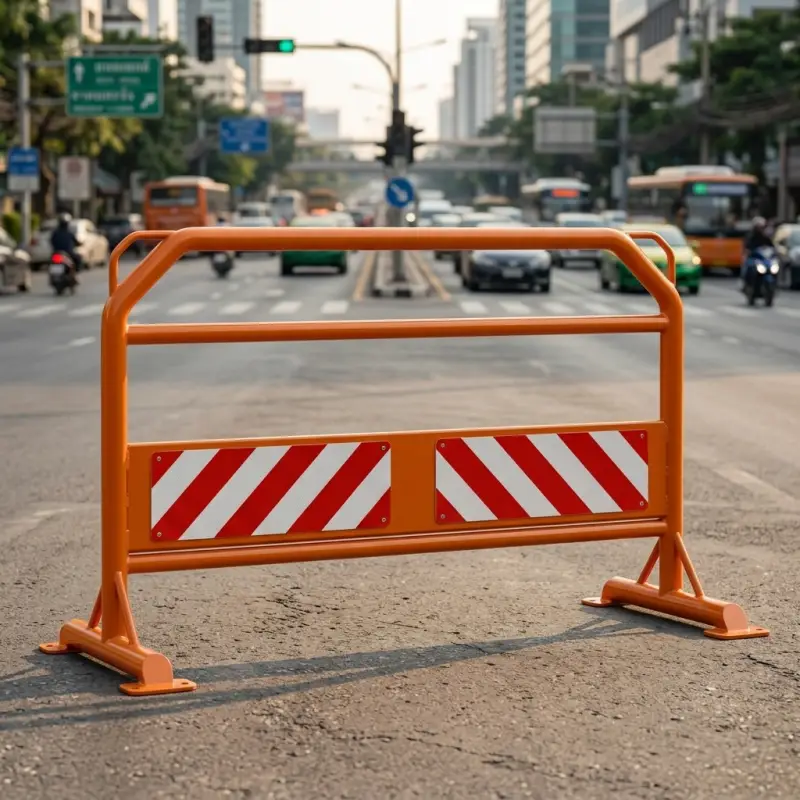 Road Barrier Pipa Besi dengan Plat Reflektif [5]