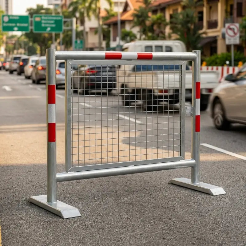 Road Barrier Pipa Galvanis Panel Kawat dengan Reflektor [5]