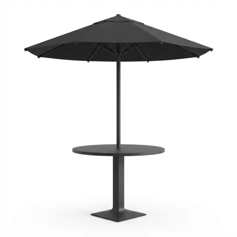 Set Meja Cafe Outdoor Bundar dengan Payung Pelindung [5]