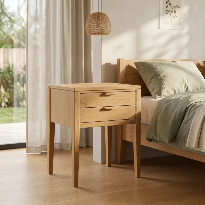 Side Table 2 Laci Kayu Solid Gaya Scandinavian [2]