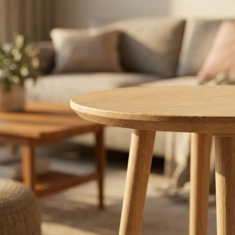 Side Table Bulat Kayu Tiga Kaki Scandinavian [3]