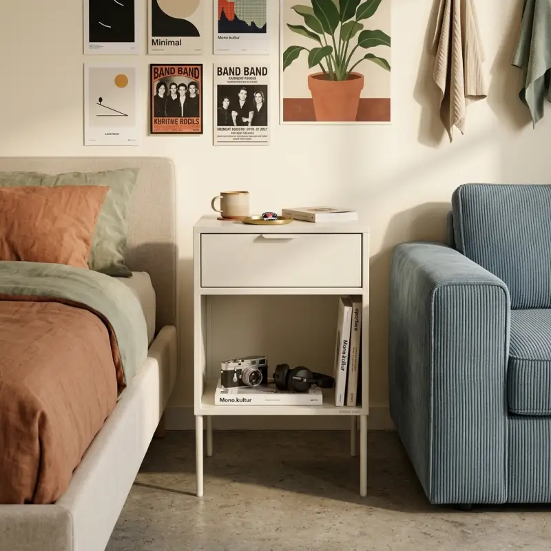 Side Table Minimalis 1 Laci dengan Rak Terbuka [3]