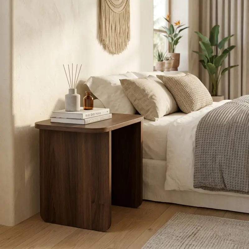 Side Table Panel Kaki Slab Kayu Walnut Finishing Natural [3]