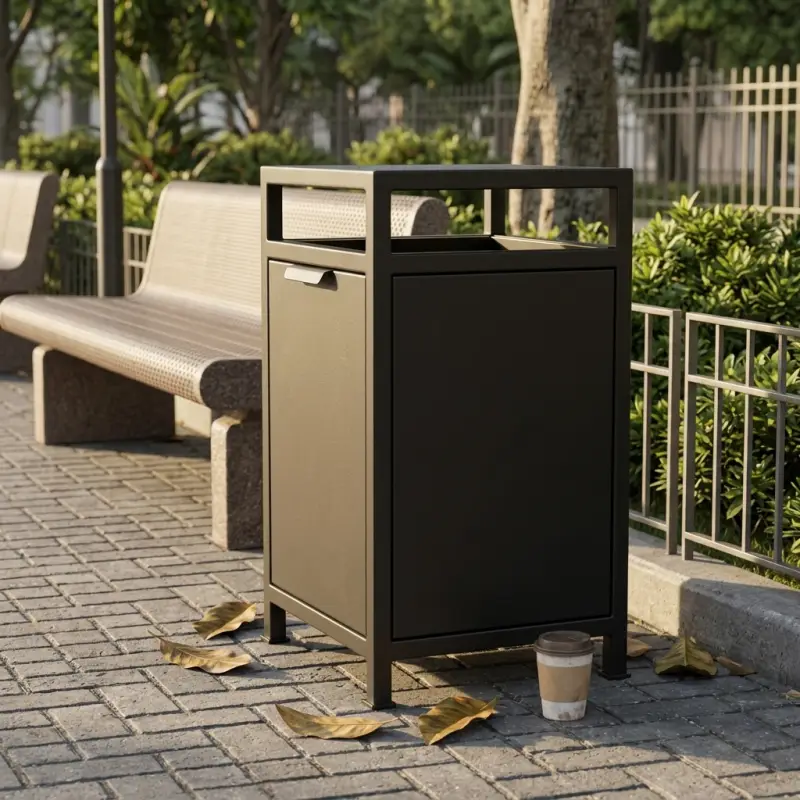 Tempat Sampah Besi Finishing Powder Coat Pintu Depan [4]