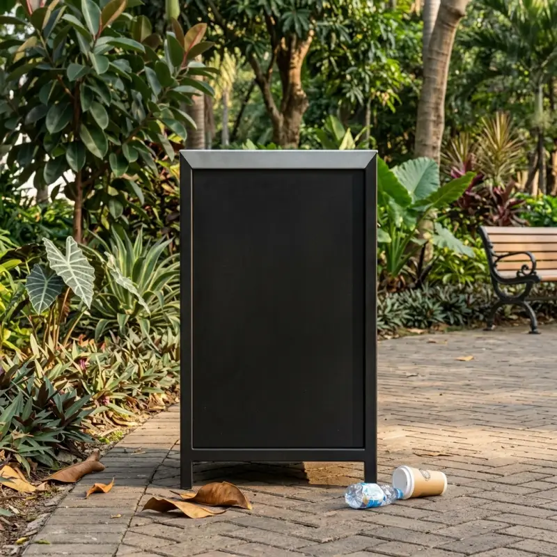 Tempat Sampah Besi Rangka Hollow dengan Penutup Pintu [4]