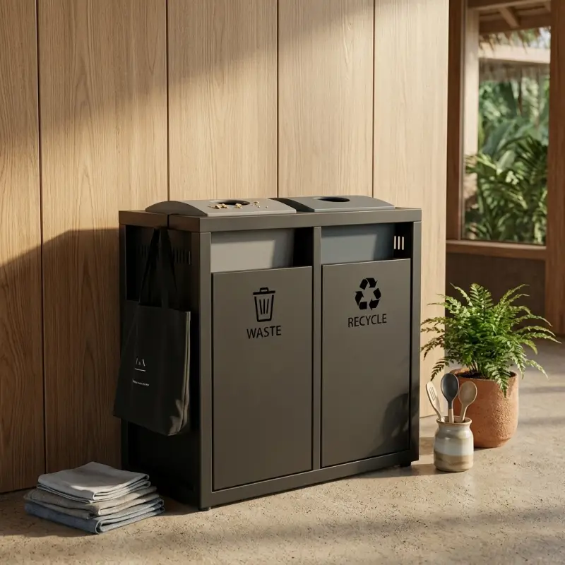 Tempat Sampah Dua Kompartemen Waste & Recycle [3]