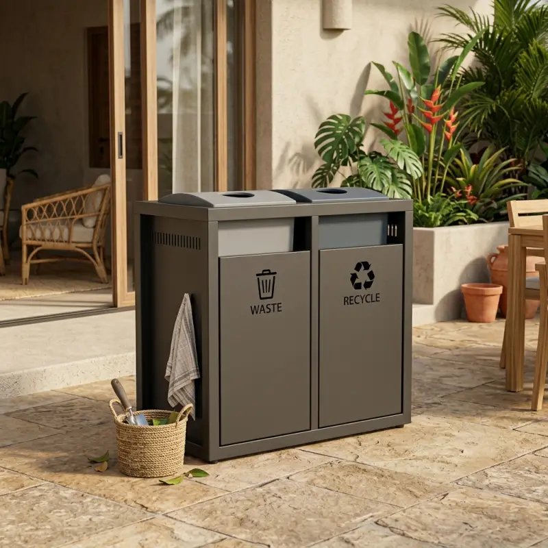 Tempat Sampah Dua Kompartemen Waste & Recycle [4]