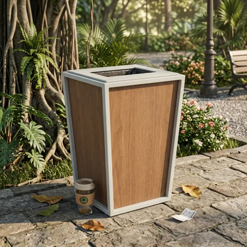 Tempat Sampah Kayu dan Besi Rangka Metal [2]