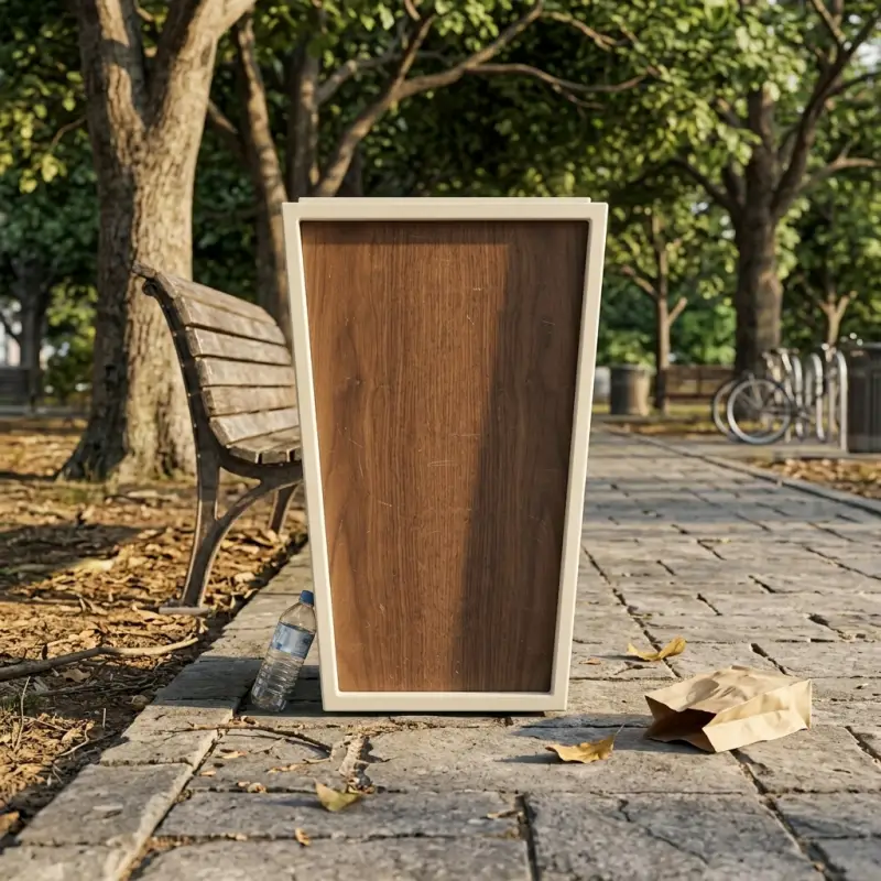 Tempat Sampah Kayu dan Besi Rangka Metal [3]