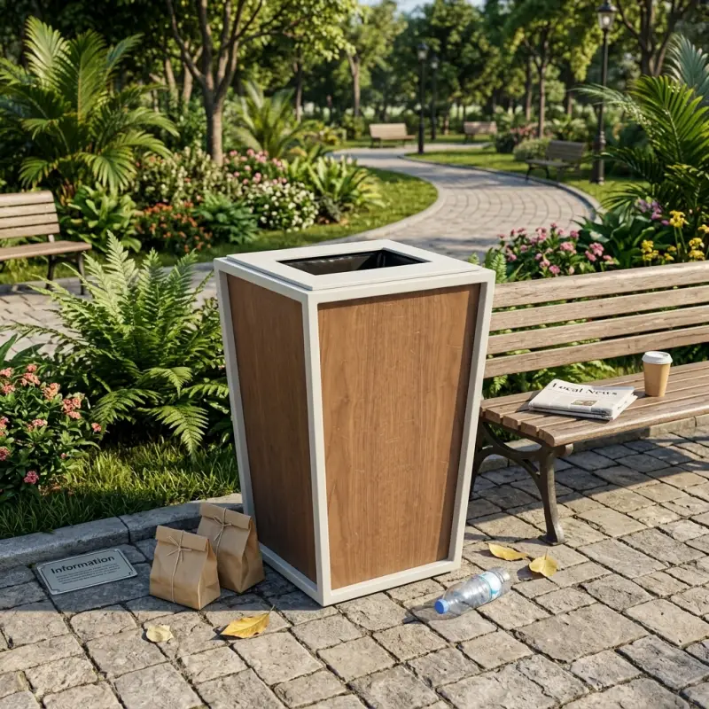 Tempat Sampah Kayu dan Besi Rangka Metal [6]