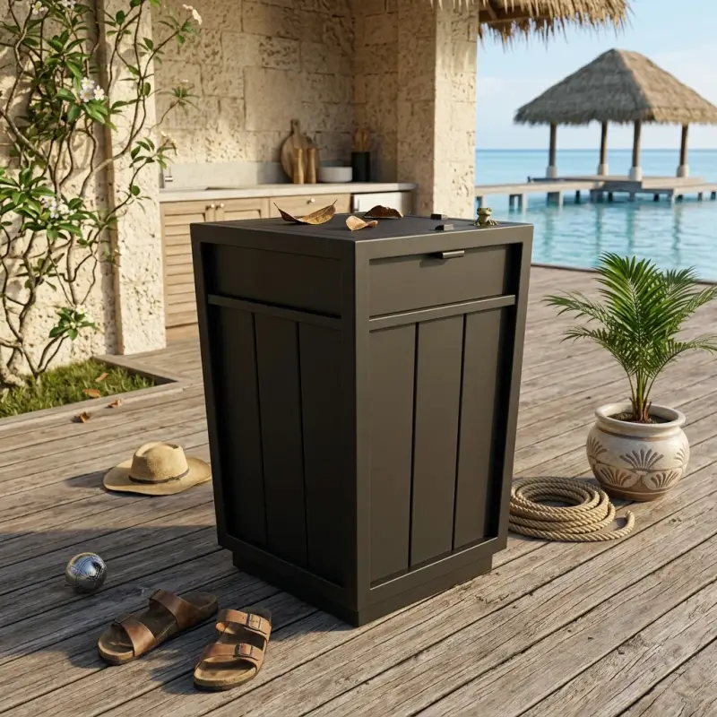 Tempat Sampah Outdoor Besi Panel Tutup Atas [3]