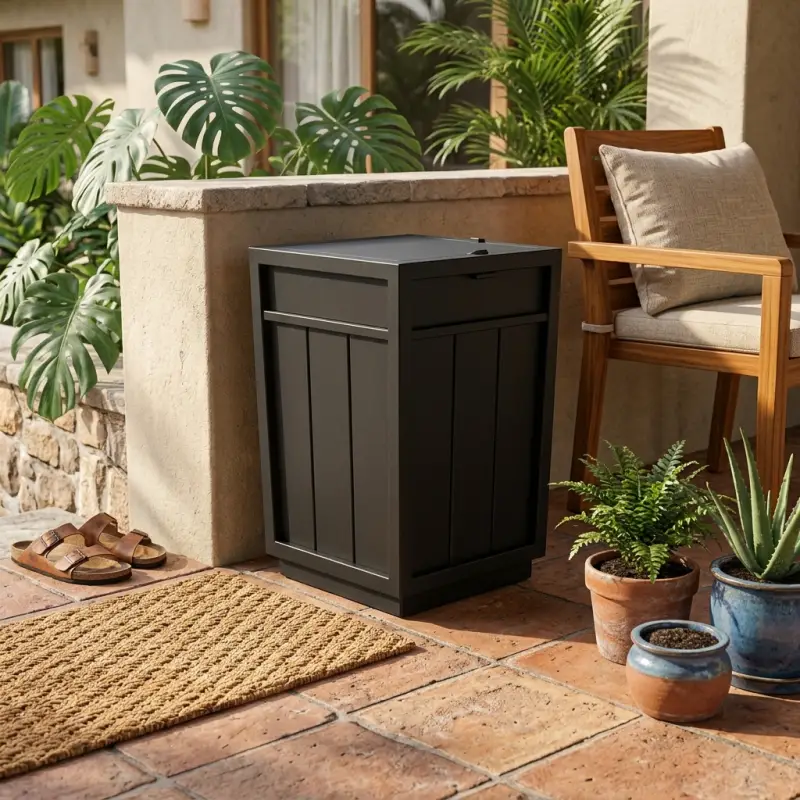 Tempat Sampah Outdoor Besi Panel Tutup Atas [4]