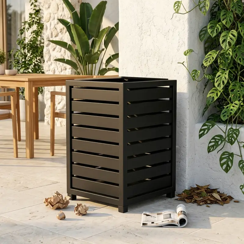 Tempat Sampah Outdoor Slat Besi Finishing Powder Coat [4]