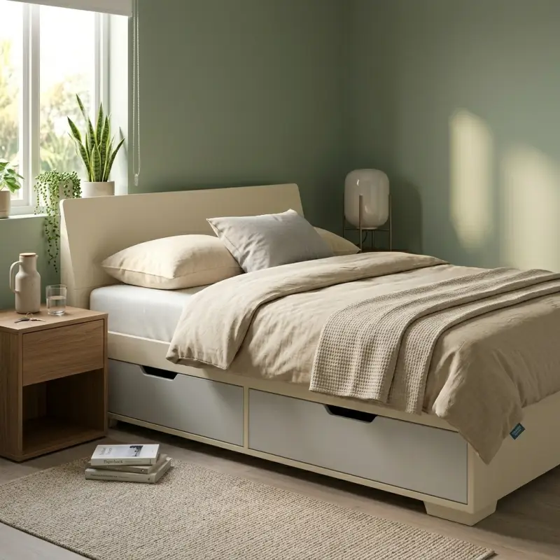 Tempat Tidur Laci Bawah Minimalis Finishing Putih [5]