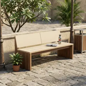 Bangku Taman Kayu Minimalis Sandaran Panel