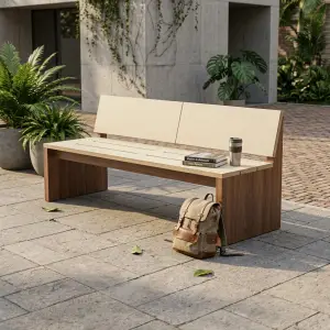 Bangku Taman Kayu Minimalis Sandaran Panel [3]