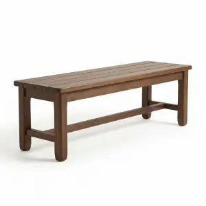 Bangku Taman Kayu Solid Tanpa Sandaran [5]