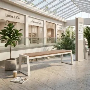 Bangku Taman Rangka Besi Dudukan Kayu Slat Gaya Minimalis [2]