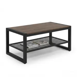 Coffee Table Industrial Rangka Besi Rak Mesh Shelving