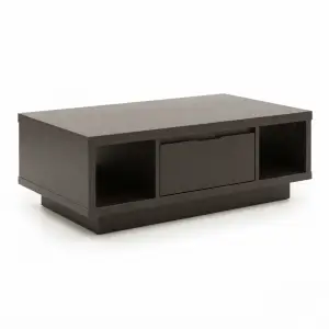 Coffee Table Kayu dengan Laci dan Rak Terbuka
