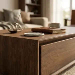 Coffee Table Kayu dengan Laci Tersembunyi [3]