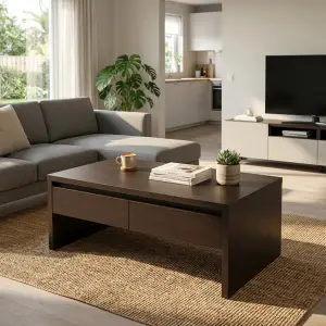 Coffee Table Kayu Laci 2 Pintu Finishing Wenge [5]
