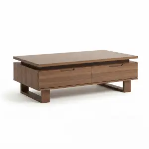 Coffee Table Kayu Laci Minimalis Gaya Mid-Century