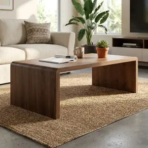 Coffee Table Waterfall Kayu Walnut Finishing Natural [4]
