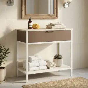 Console Table Besi 1 Laci dengan Rak Bawah