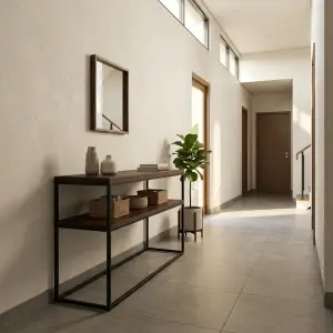 Console Table Besi Kayu 2 Rak [2]