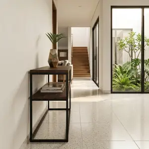 Console Table Besi Kayu 2 Rak [3]