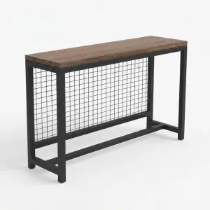 Console Table Besi Kayu Wire Mesh Industrial