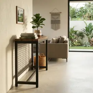 Console Table Besi Kayu Wire Mesh Industrial [5]