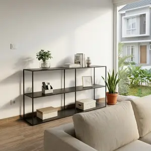 Console Table Besi Minimalis 3 Susun