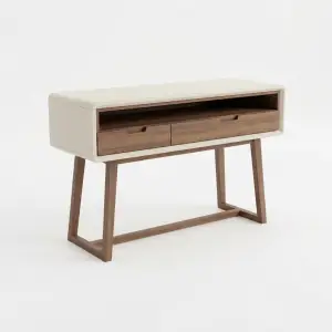 Console Table Kayu 2 Laci Gaya Mid-Century Modern
