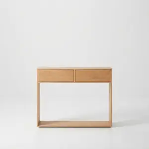 Console Table Kayu 2 Laci Rak Bawah Scandinavian